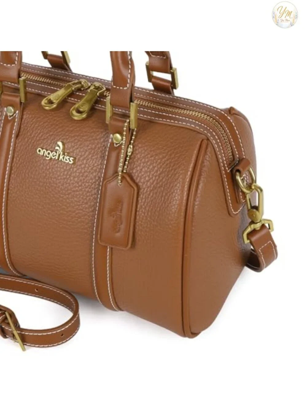 Vegan Leather Satchel Handbag Top Handle Crossbody Barrel Bag Women's Purse